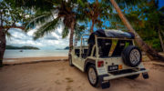 Mini Moke Mietwagen Rental Car Praslin Seychelles