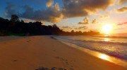 Grande Anse La Digue Seychellen Sonnenaufgang
