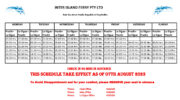 Inter Island Ferry IIF Praslin La Digue neuer Fahrplan ab 7. August new schedule from 7th August 2023