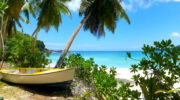 Anse Takamaka, Mahé Süd, Seychellen, The Iconic Fishing Boat