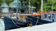 La Digue, Seychellen, Hafen, Jetty, Fähranleger, Fischerboote