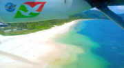 Praslin Island, Seychellen, Landeanflug über Grand Anse mit Air Seychelles/Twin Otter