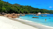 Praslin Island, Seychellen, Anse Lazio Beach