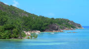 Bootsausflug zu den Riesenschildkröten auf Curieuse Island, Seychellen, Baie Laraie