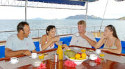Silhouette Cruises, Kreuzfahrt auf den Seychellen, Sea Bird Achterdeck